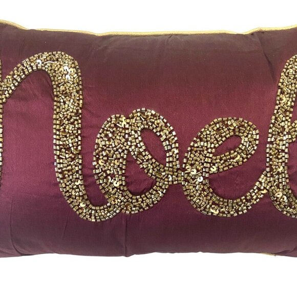 Peking Handicraft Noel Beaded Pillow 18 X 11‎ - Picture 2 of 3